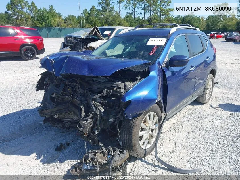 2019 Nissan Rogue S VIN: 5N1AT2MT3KC800901 Lot: 40170137