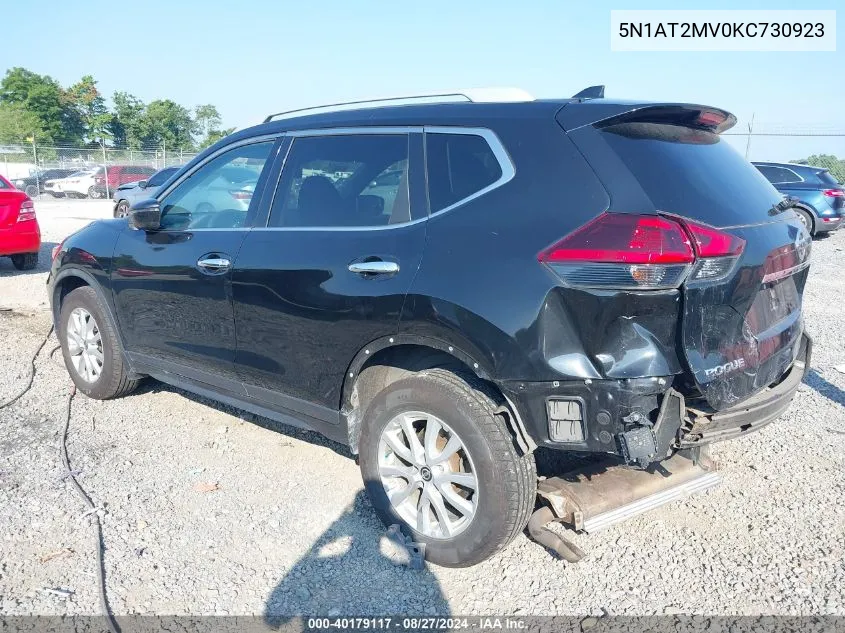 2019 Nissan Rogue S VIN: 5N1AT2MV0KC730923 Lot: 40179117