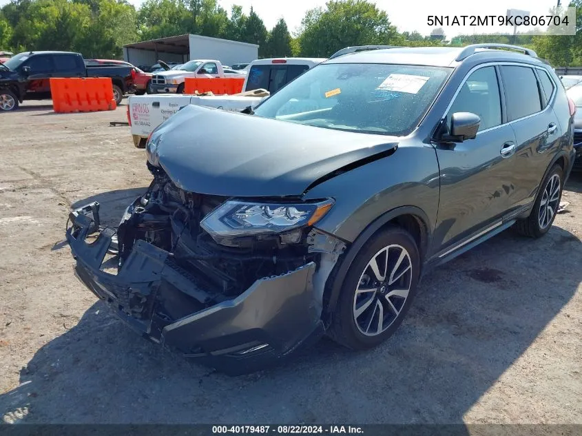 2019 Nissan Rogue Sl VIN: 5N1AT2MT9KC806704 Lot: 40179487