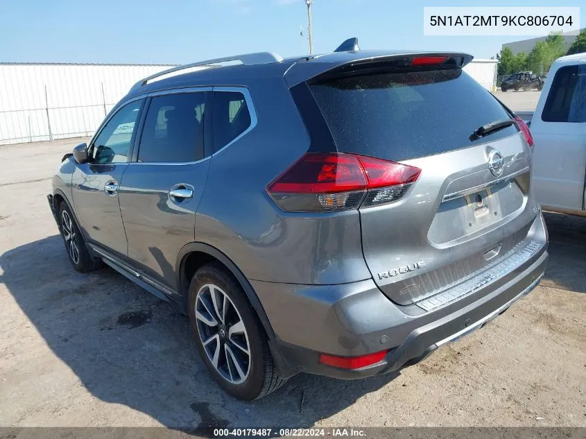 2019 Nissan Rogue Sl VIN: 5N1AT2MT9KC806704 Lot: 40179487