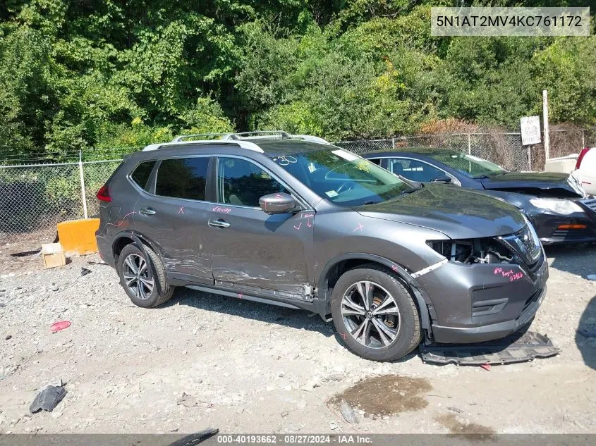 2019 Nissan Rogue Sv VIN: 5N1AT2MV4KC761172 Lot: 40193662