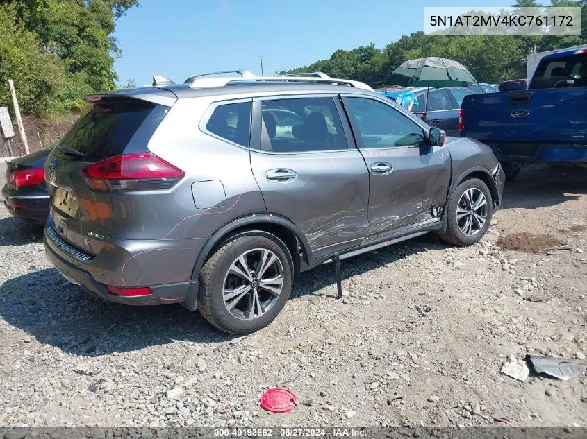 2019 Nissan Rogue Sv VIN: 5N1AT2MV4KC761172 Lot: 40193662