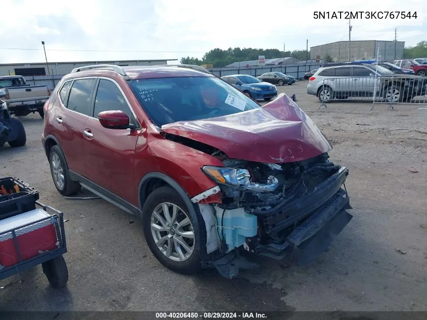 2019 Nissan Rogue Sv VIN: 5N1AT2MT3KC767544 Lot: 40206450