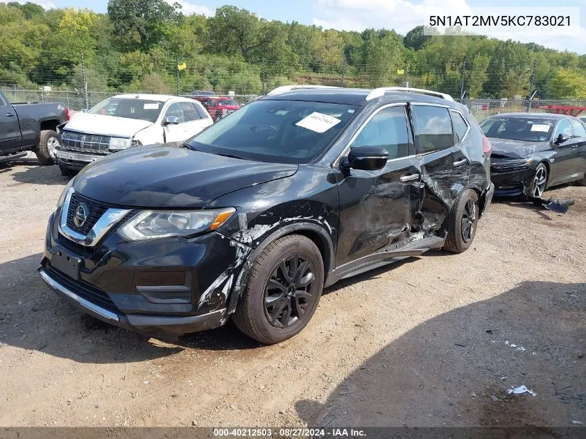 2019 Nissan Rogue Sv VIN: 5N1AT2MV5KC783021 Lot: 40212503