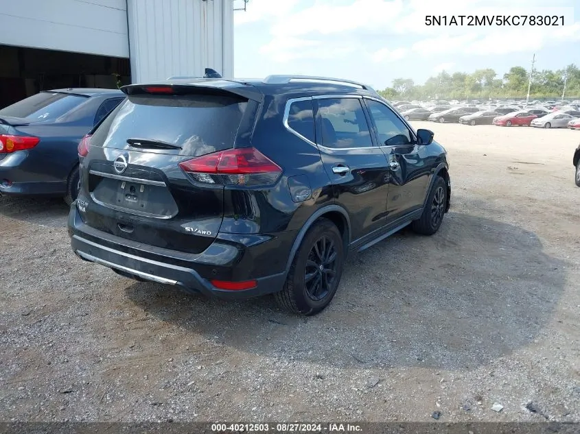 2019 Nissan Rogue Sv VIN: 5N1AT2MV5KC783021 Lot: 40212503