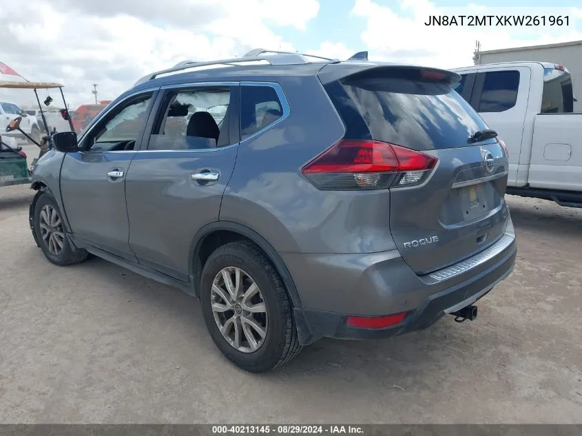 2019 Nissan Rogue Sv VIN: JN8AT2MTXKW261961 Lot: 40213145