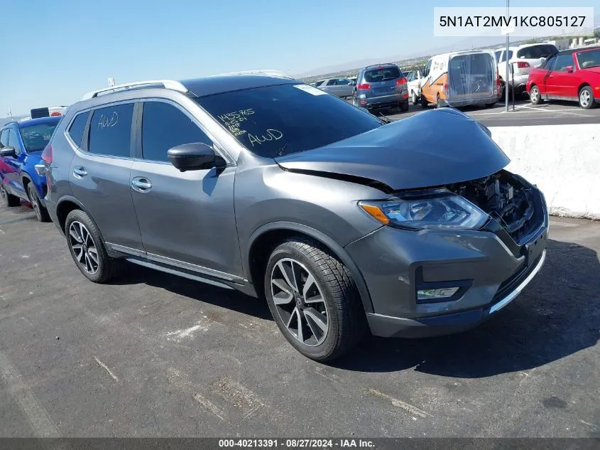 2019 Nissan Rogue Sl VIN: 5N1AT2MV1KC805127 Lot: 40213391