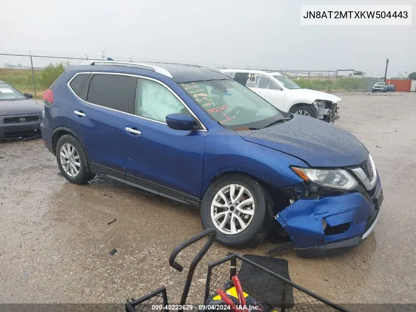 JN8AT2MTXKW504443 2019 Nissan Rogue S/Sv