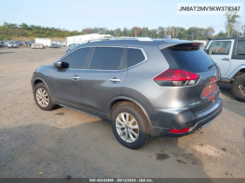 2019 Nissan Rogue Sv VIN: JN8AT2MV5KW378347 Lot: 40242998