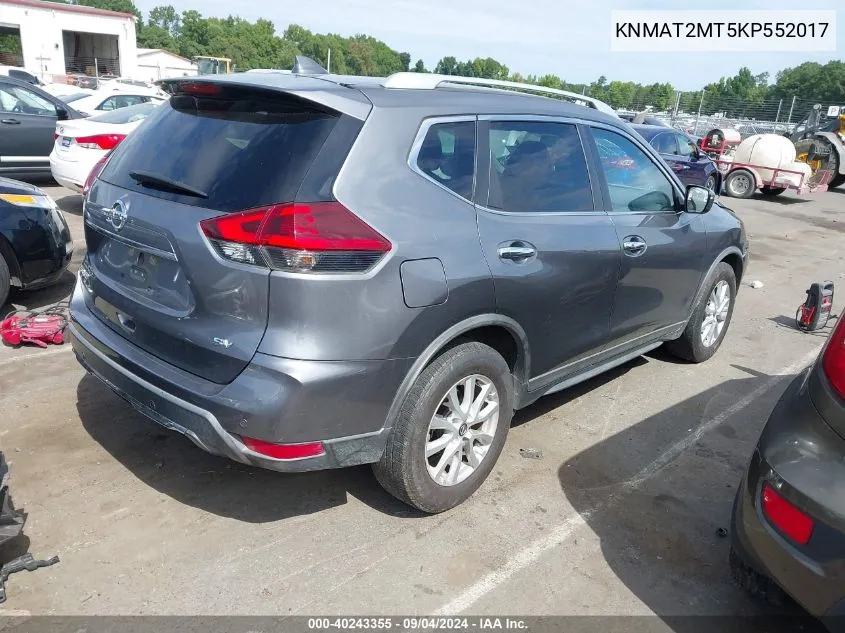 2019 Nissan Rogue Sv VIN: KNMAT2MT5KP552017 Lot: 40243355