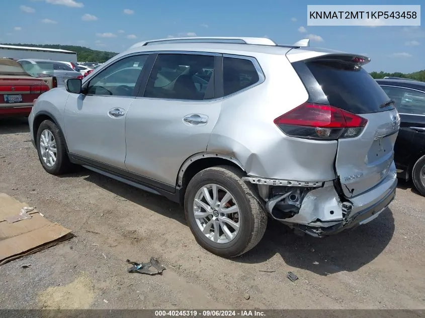 2019 Nissan Rogue Sv VIN: KNMAT2MT1KP543458 Lot: 40245319