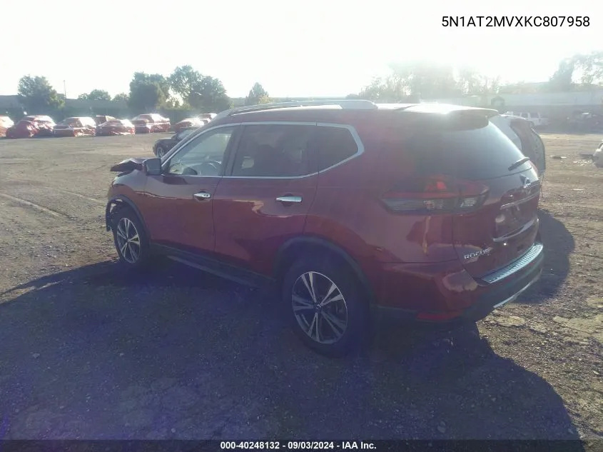 2019 Nissan Rogue S/Sl/Sv VIN: 5N1AT2MVXKC807958 Lot: 40248132