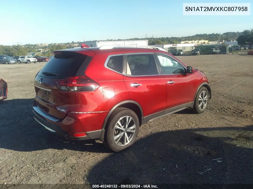 2019 Nissan Rogue S/Sl/Sv VIN: 5N1AT2MVXKC807958 Lot: 40248132