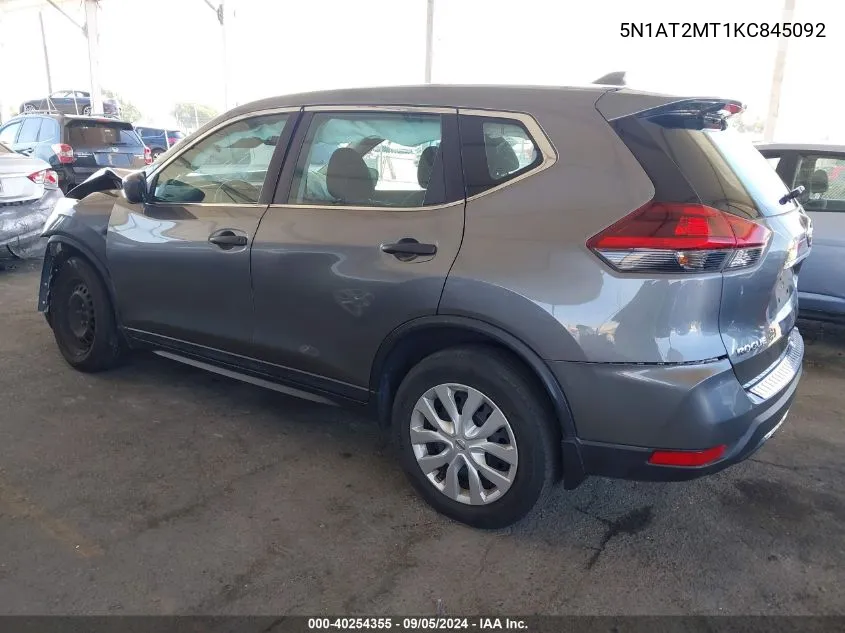 2019 Nissan Rogue S/Sl/Sv VIN: 5N1AT2MT1KC845092 Lot: 40254355