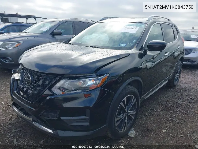 2019 Nissan Rogue S/Sl/Sv VIN: 5N1AT2MV1KC843750 Lot: 40267013