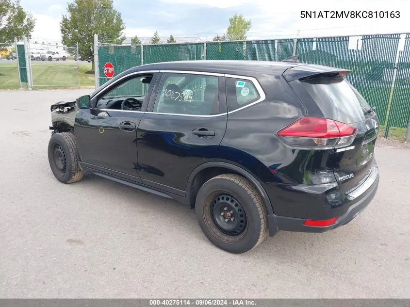 2019 Nissan Rogue S/Sl/Sv VIN: 5N1AT2MV8KC810163 Lot: 40275114