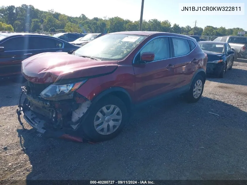 2019 Nissan Rogue Sport S VIN: JN1BJ1CR0KW322811 Lot: 40280727