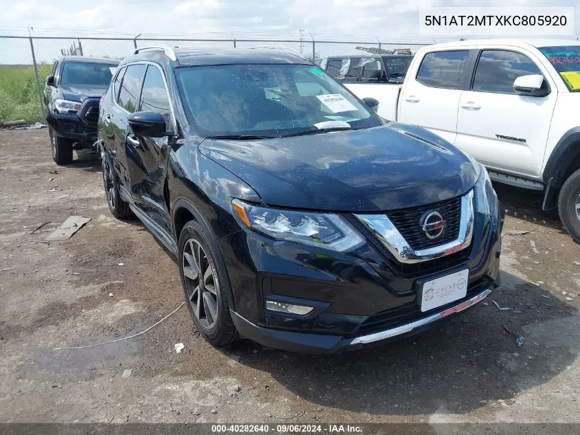 2019 Nissan Rogue Sl VIN: 5N1AT2MTXKC805920 Lot: 40282640