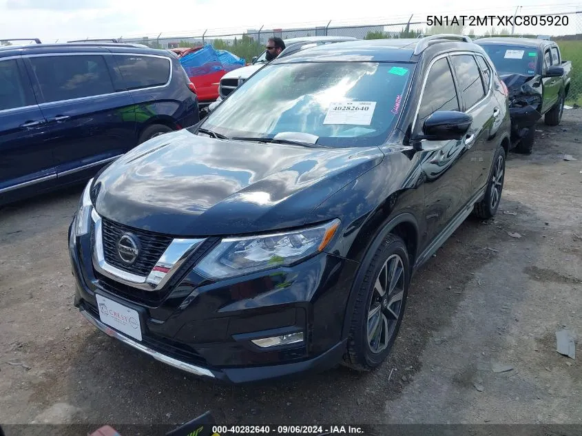 2019 Nissan Rogue Sl VIN: 5N1AT2MTXKC805920 Lot: 40282640