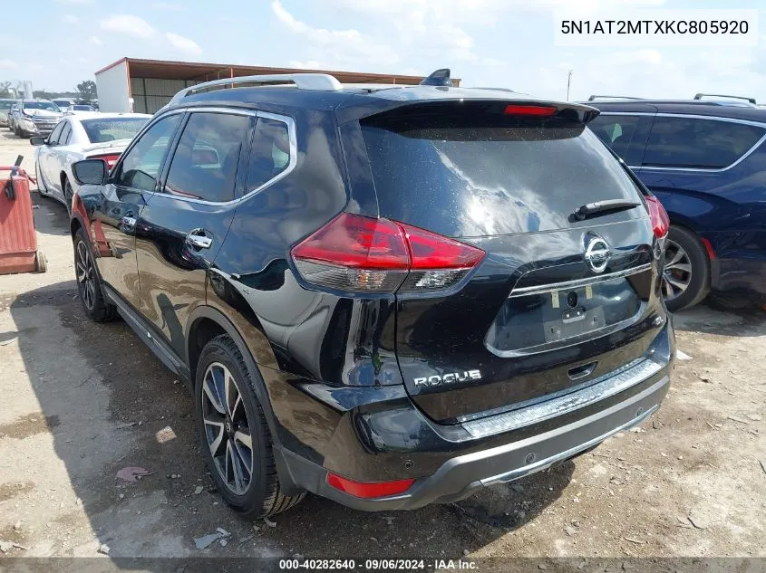 2019 Nissan Rogue Sl VIN: 5N1AT2MTXKC805920 Lot: 40282640