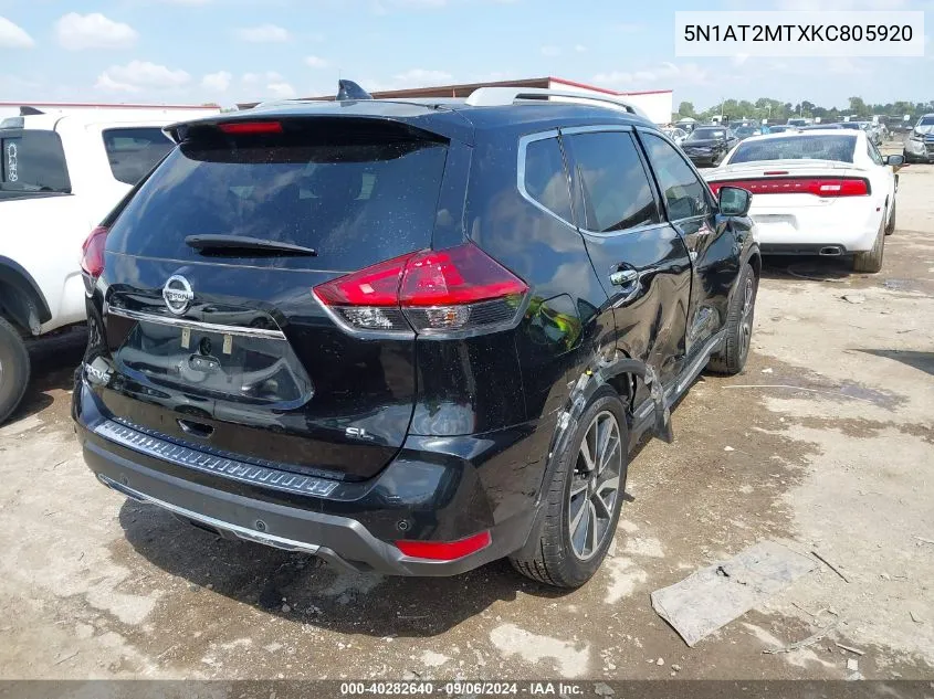 2019 Nissan Rogue Sl VIN: 5N1AT2MTXKC805920 Lot: 40282640