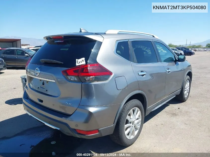 2019 Nissan Rogue Sv VIN: KNMAT2MT3KP504080 Lot: 40291104