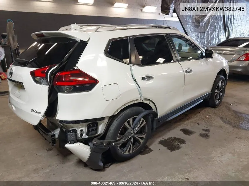 2019 Nissan Rogue Sv VIN: JN8AT2MVXKW382748 Lot: 40321469