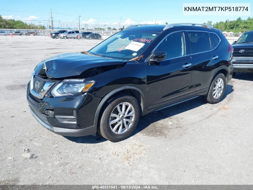 2019 Nissan Rogue Sv VIN: KNMAT2MT7KP518774 Lot: 40331041