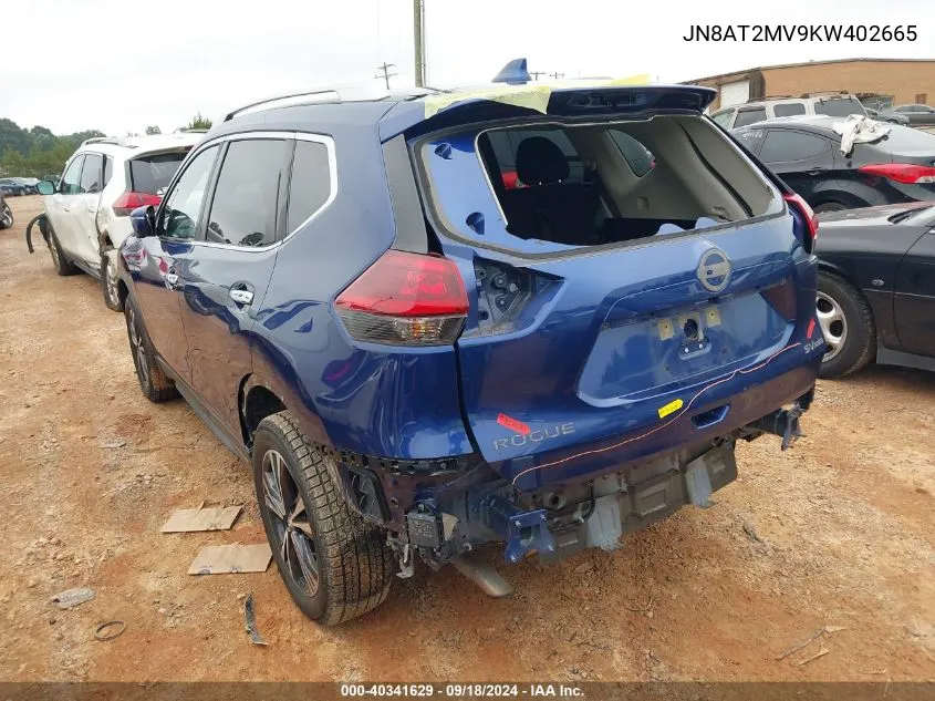 2019 Nissan Rogue Sv VIN: JN8AT2MV9KW402665 Lot: 40341629