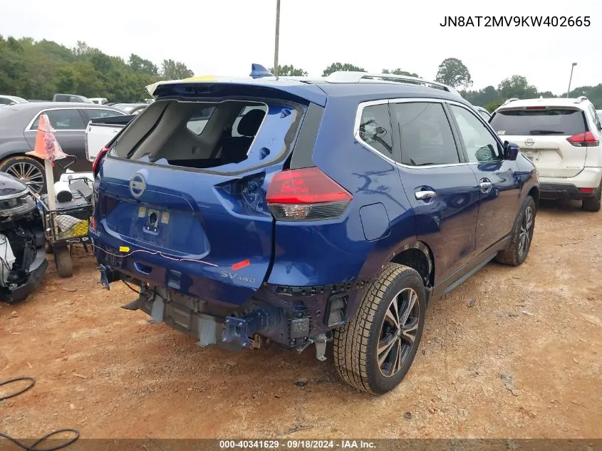 2019 Nissan Rogue Sv VIN: JN8AT2MV9KW402665 Lot: 40341629