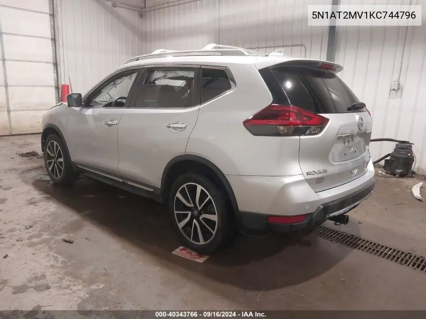 2019 Nissan Rogue Sl VIN: 5N1AT2MV1KC744796 Lot: 40343766