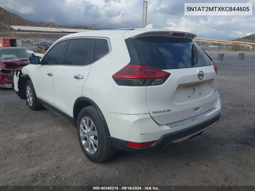 2019 Nissan Rogue S VIN: 5N1AT2MTXKC844605 Lot: 40345215