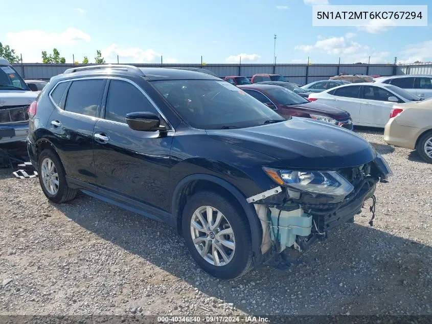 2019 Nissan Rogue S VIN: 5N1AT2MT6KC767294 Lot: 40346840