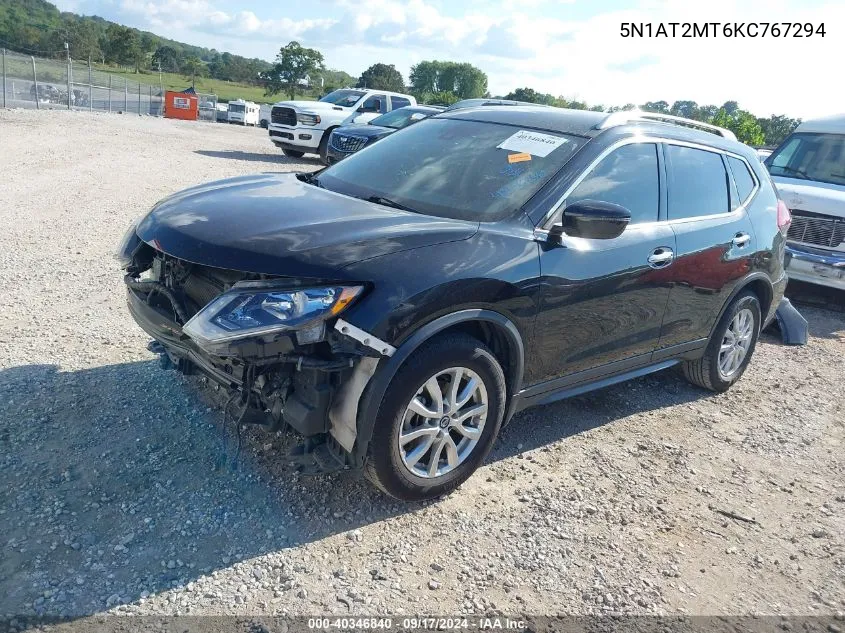 2019 Nissan Rogue S VIN: 5N1AT2MT6KC767294 Lot: 40346840