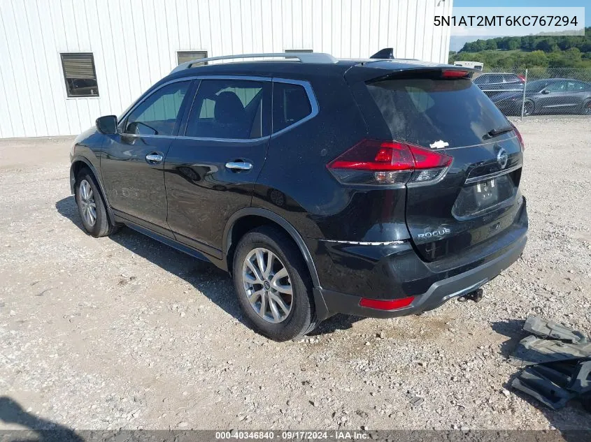 2019 Nissan Rogue S VIN: 5N1AT2MT6KC767294 Lot: 40346840