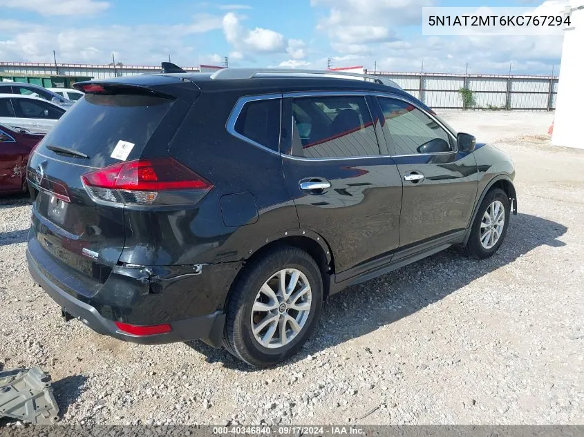 2019 Nissan Rogue S VIN: 5N1AT2MT6KC767294 Lot: 40346840