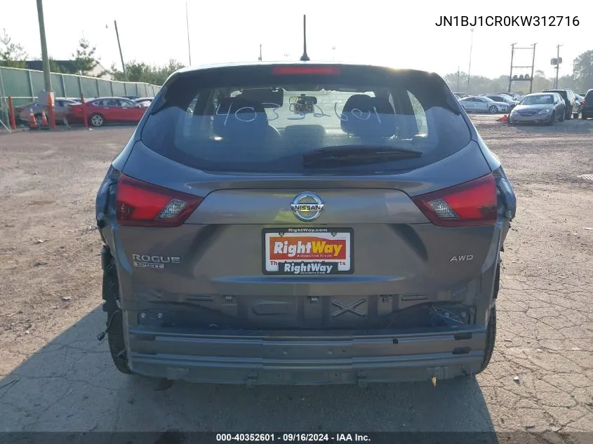 2019 Nissan Rogue Sport S/Sv/Sl VIN: JN1BJ1CR0KW312716 Lot: 40352601