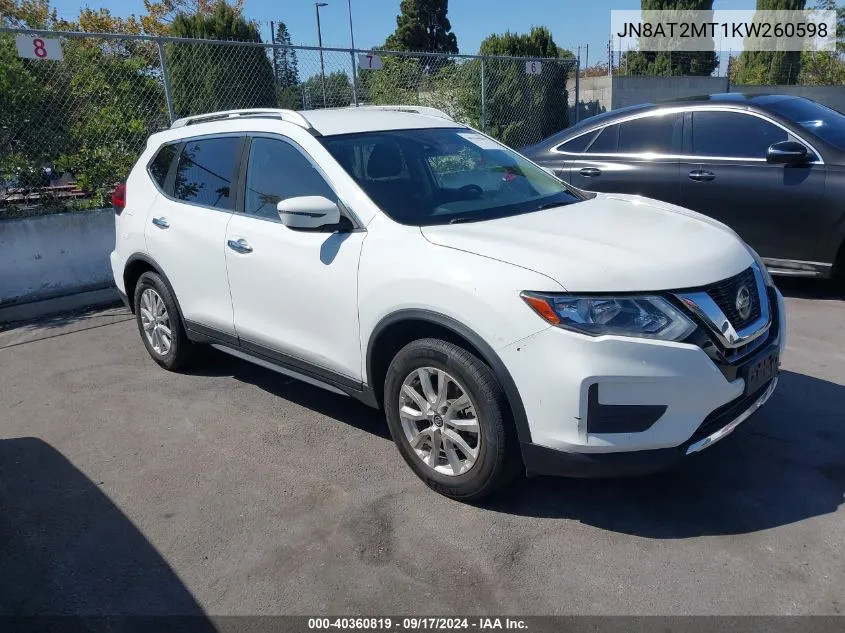 2019 Nissan Rogue Sv VIN: JN8AT2MT1KW260598 Lot: 40360819