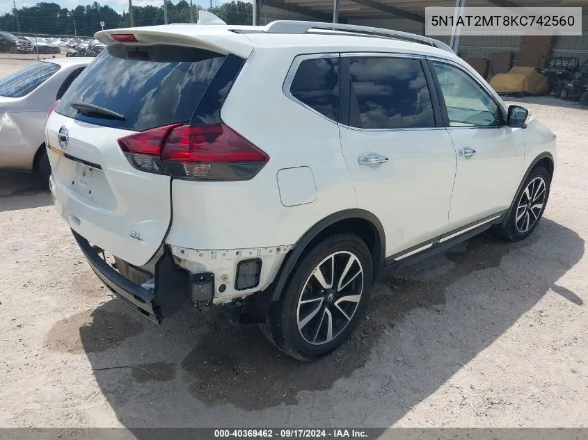 2019 Nissan Rogue Sl VIN: 5N1AT2MT8KC742560 Lot: 40369462