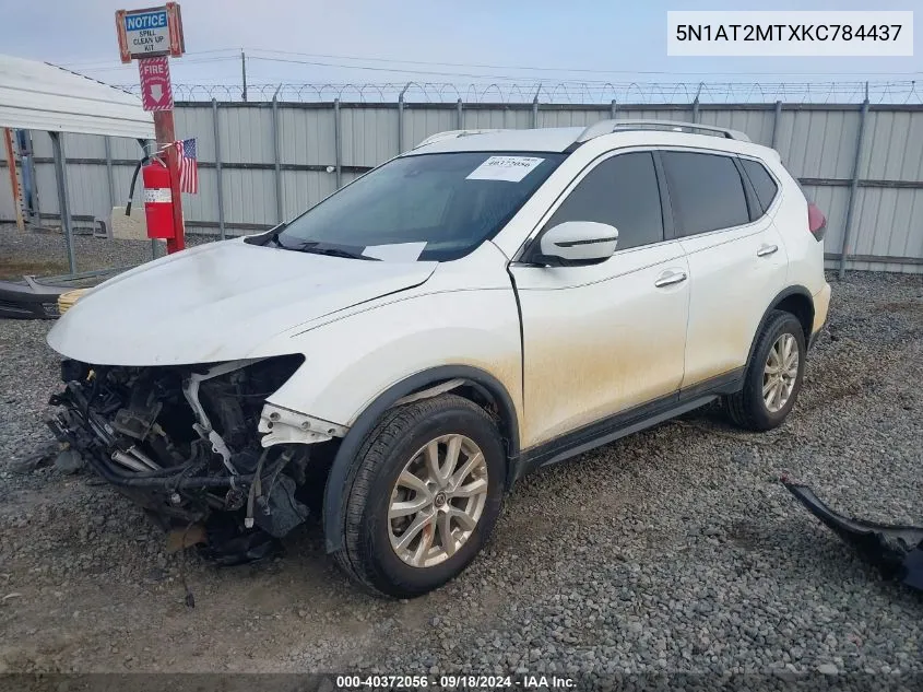 2019 Nissan Rogue S/Sl/Sv VIN: 5N1AT2MTXKC784437 Lot: 40372056