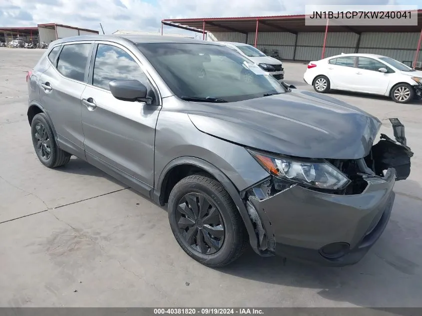 JN1BJ1CP7KW240041 2019 Nissan Rogue Sport S