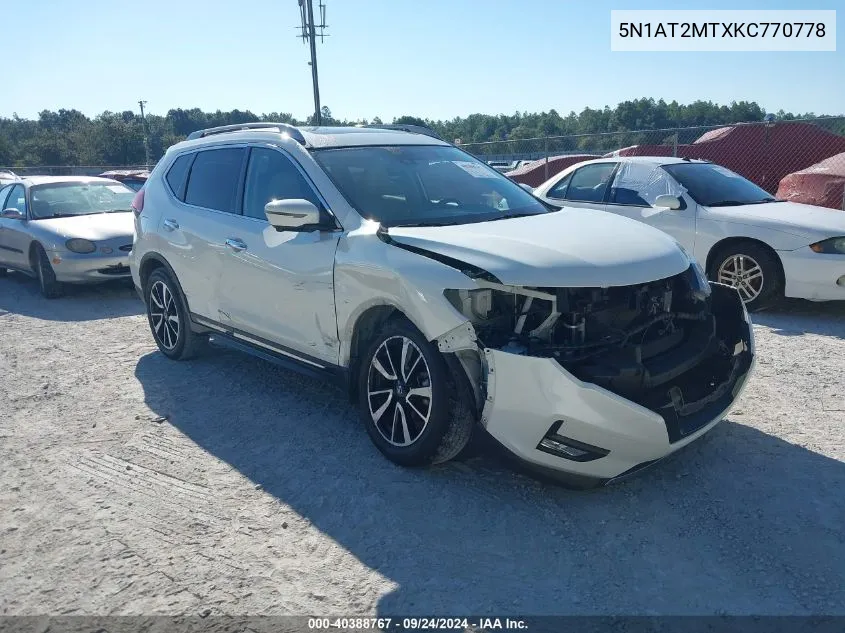 2019 Nissan Rogue Sl VIN: 5N1AT2MTXKC770778 Lot: 40388767