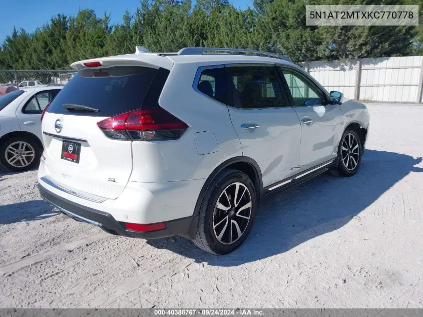 2019 Nissan Rogue Sl VIN: 5N1AT2MTXKC770778 Lot: 40388767