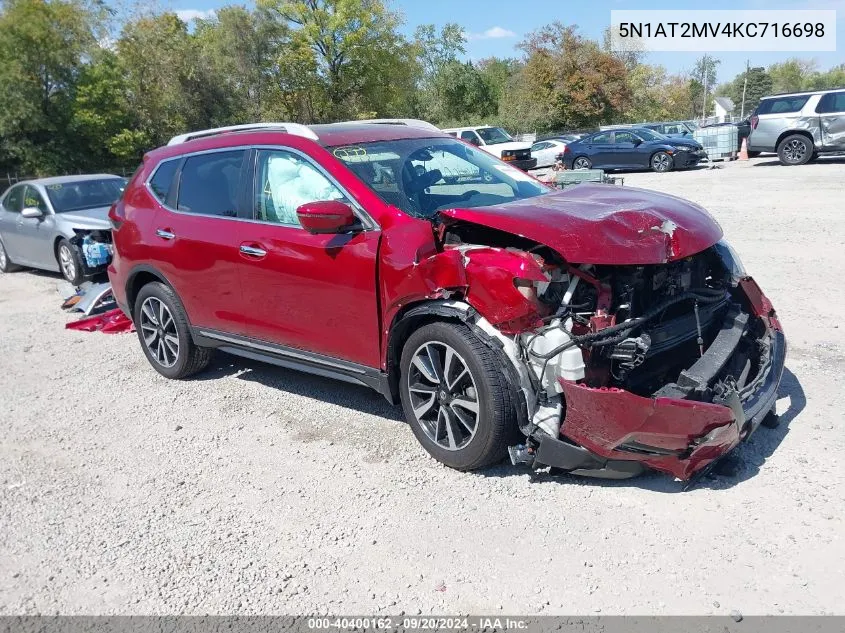 2019 Nissan Rogue Sl VIN: 5N1AT2MV4KC716698 Lot: 40400162