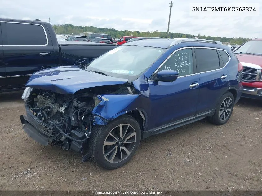 2019 Nissan Rogue Sl VIN: 5N1AT2MT6KC763374 Lot: 40422475