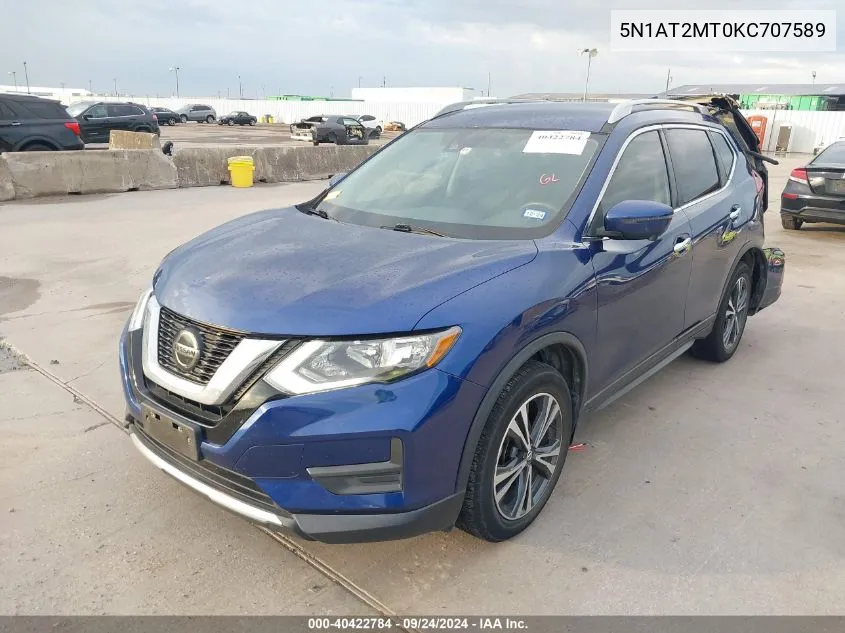 2019 Nissan Rogue S/Sl/Sv VIN: 5N1AT2MT0KC707589 Lot: 40422784