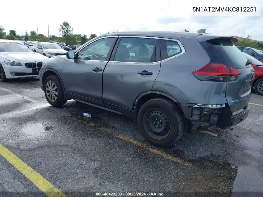 5N1AT2MV4KC812251 2019 Nissan Rogue S