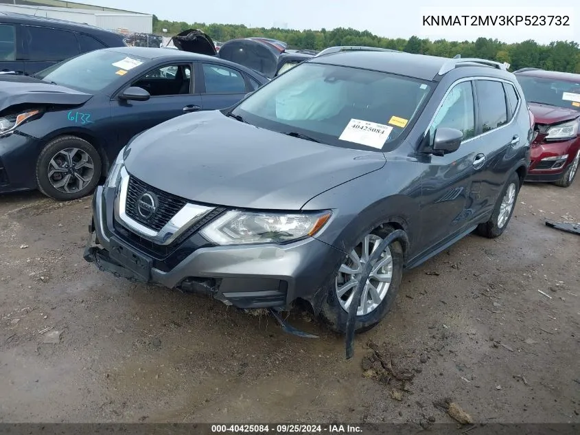 2019 Nissan Rogue Sv VIN: KNMAT2MV3KP523732 Lot: 40425084