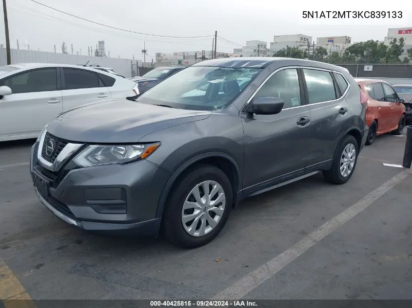 2019 Nissan Rogue S VIN: 5N1AT2MT3KC839133 Lot: 40425815