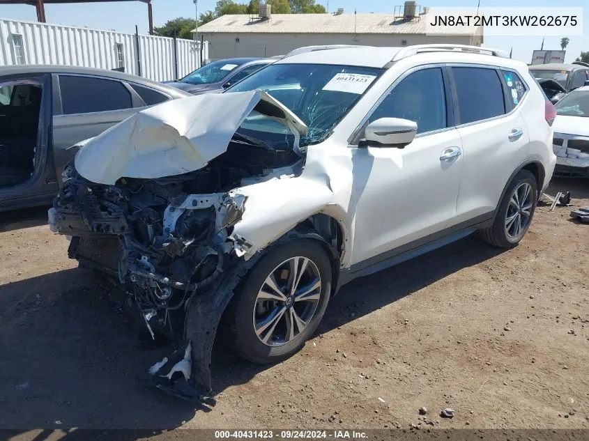 2019 Nissan Rogue Sv VIN: JN8AT2MT3KW262675 Lot: 40431423